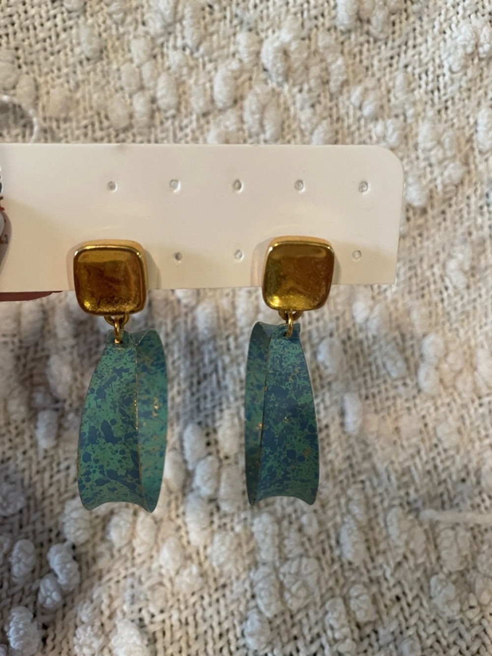 Gold-Accent Teal Drop Earrings for Women